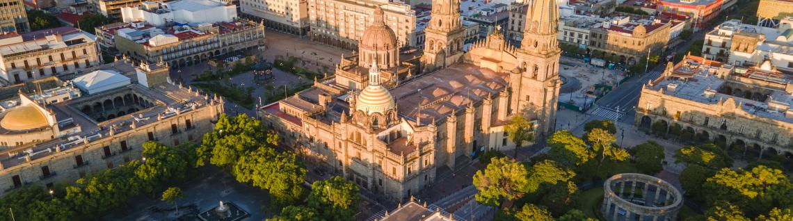 imagen aérea del centro de Guadalajara